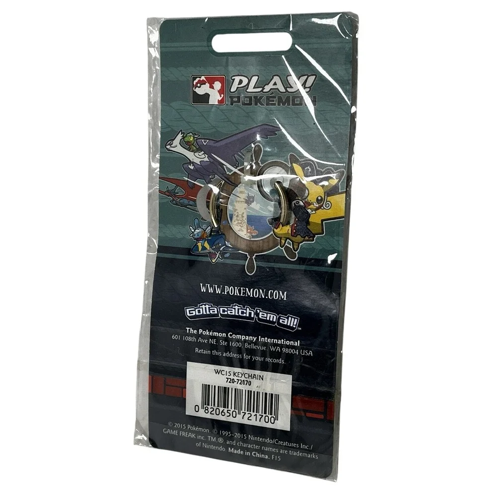 Pokemon Keychain Yellow World Championships 2015 Pikachu Pirate Boston Enamel